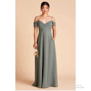 Birdy Grey Sea Glass Chiffon Spence Maxi Dress Size XS Formal Bridesmaid NWT